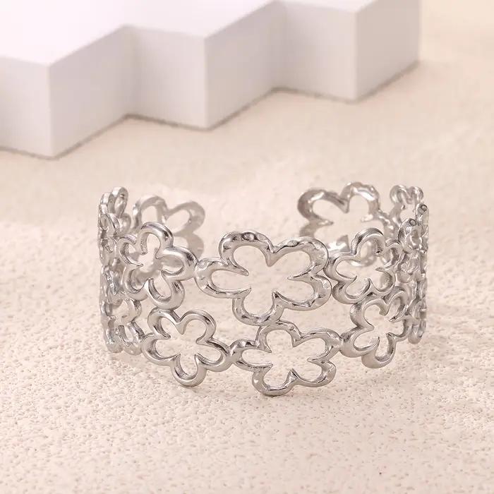 Bracelet double couche en acier inoxydable doré pour femme, motif palmier tropical, ananas et crabe