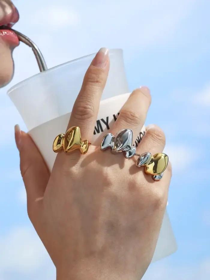 Bagues tendance en acier inoxydable pour femmes