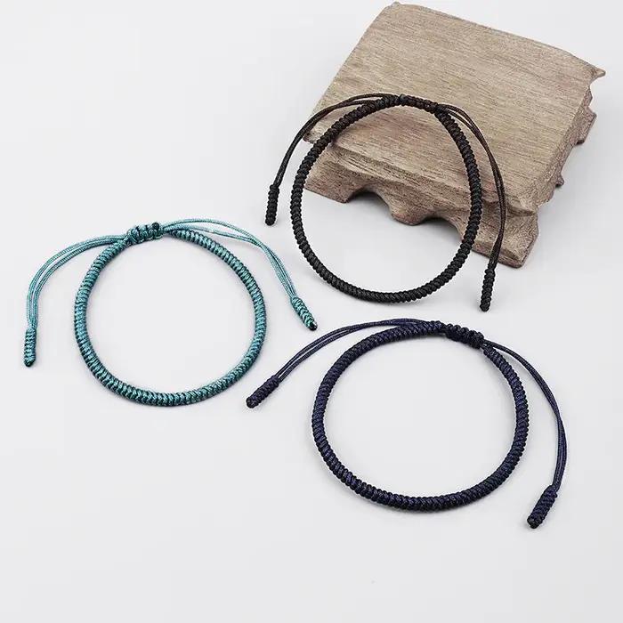 Bracelet porte-bonheur bouddhiste fait à la main pour homme et femme