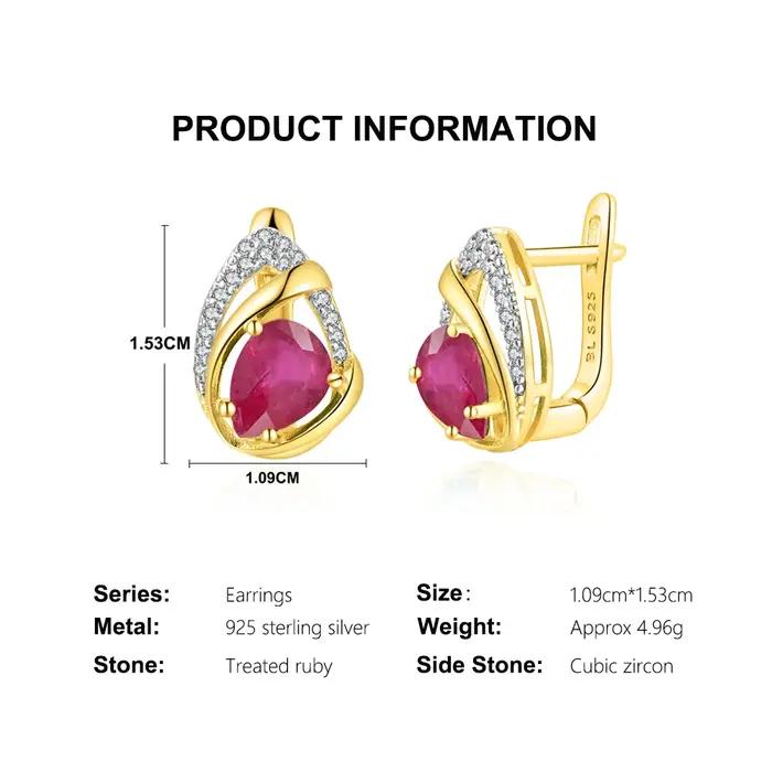 Tbj – boucles d'oreilles en forme de poire naturelle