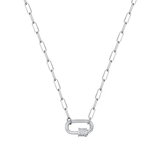Collier pendentif trombone plaqué or JO18 carats pour femme, épingle de sûreté, acier inoxydable, pi