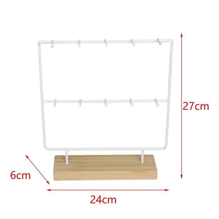 Présentoir à bijoux avec 10 crochets en métal et bois pour rangement et organisation de bijoux et accessoires femme occassions spéciales