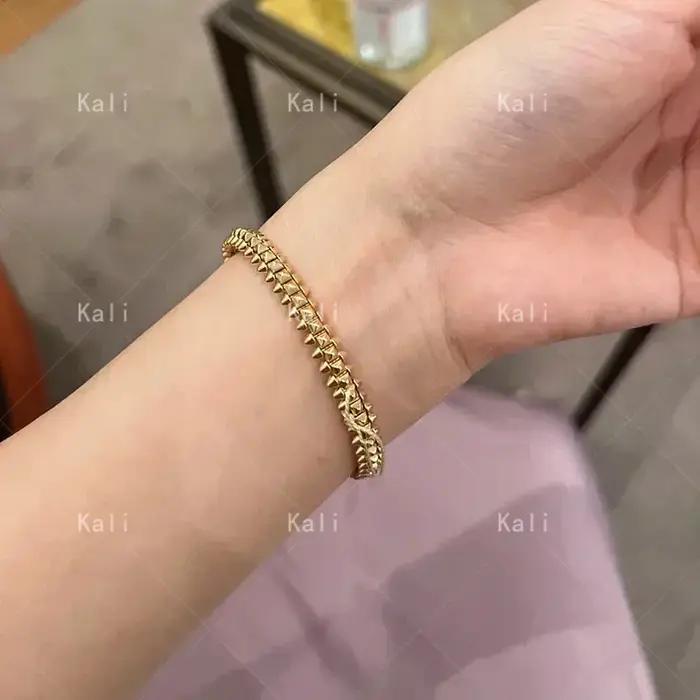 Bracelet à rivets en argent sterling 925 de marque classique