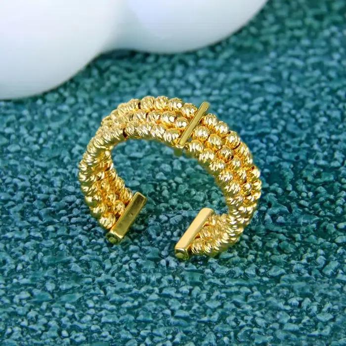 Bagues de mariée arabes de luxe plaquées or 21 carats