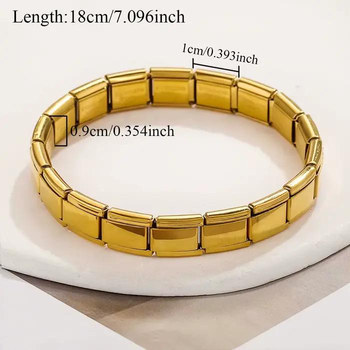 Jardme – Bracelet élastique italien en acier inoxydable pour femmes et hommes
