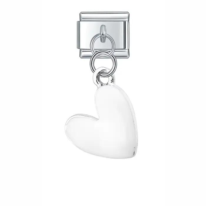 Hapiship mode couleur douce coeur amour trombone charme liens ajustement 9mm en acier inoxydable Bra