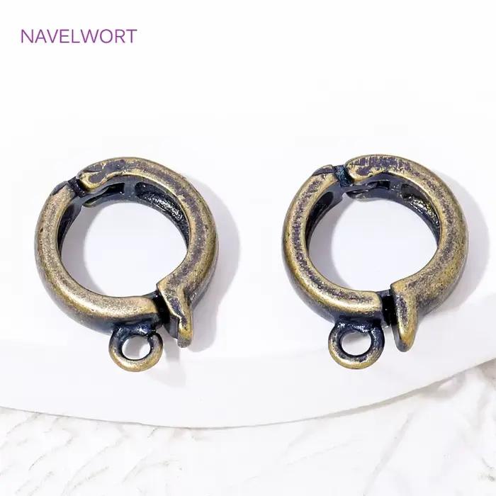 2/4/6 pièces, attaches de pendentif à charnière couleur bronze, connecteurs de fermoirs en laiton pour bijoux, accessoires de bijouterie DIY