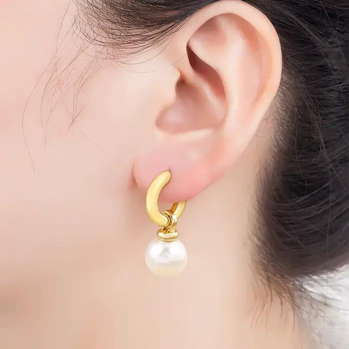 Boucles d'oreilles à clous en zircone cubique AAA style bohème géométrique pour femme en cuivre doré pour mariage et quotidien