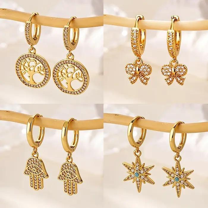 Boucles d'oreilles étoile Arbre de Vie pour femme
