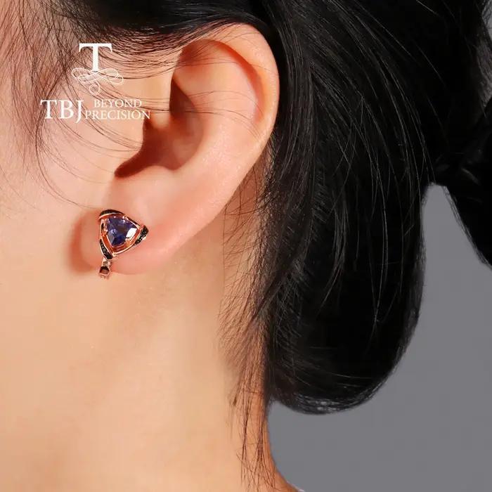 Ensemble de bijoux en iolite naturelle et argent sterling 925 pour femmes, parfait pour les occasions spéciales et les tenues de soirée