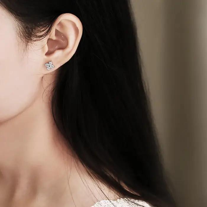 Smyoe-Boucles d'Oreilles en Moissnaite pour Femme