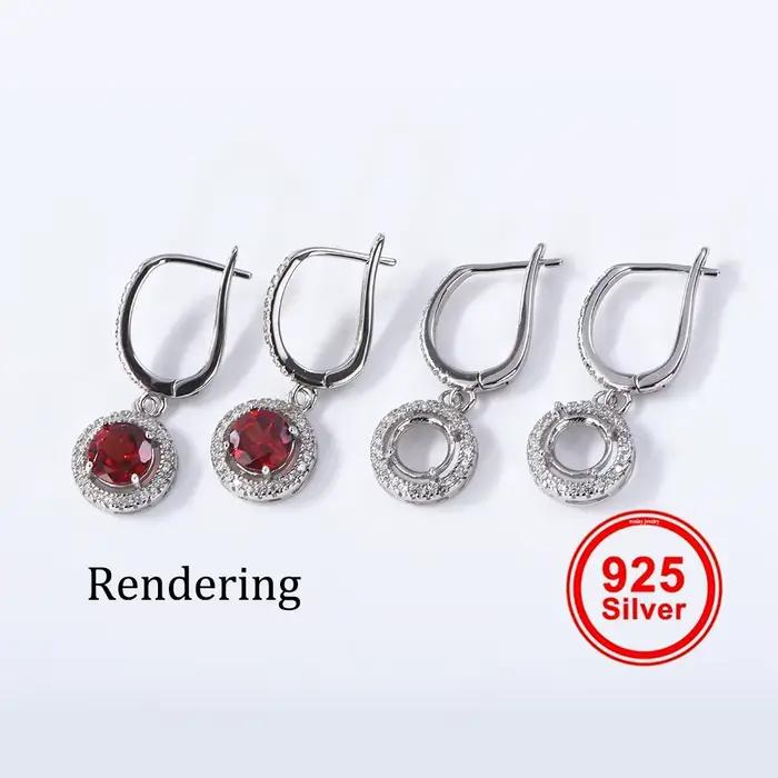 Base de boucle d'oreille ronde de style minimaliste, matériau en argent regardé S925, convient aux b