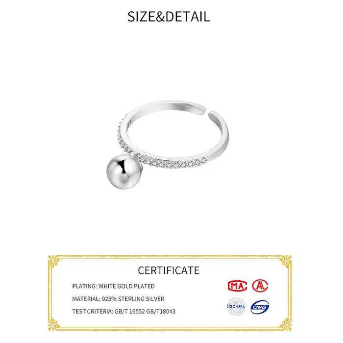 Bague minimaliste en argent regardé 925 pour femme