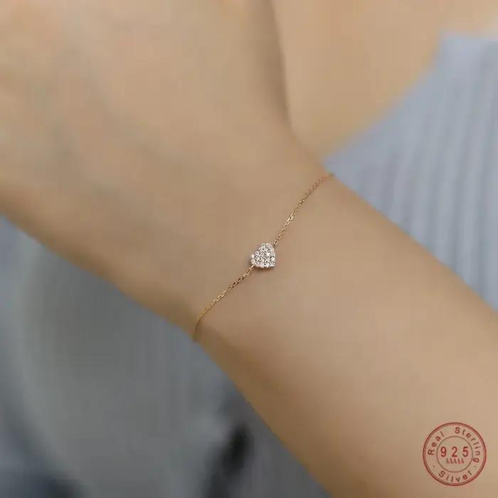 Bracelet en argent Sterling 925 plaqué or 14 carats