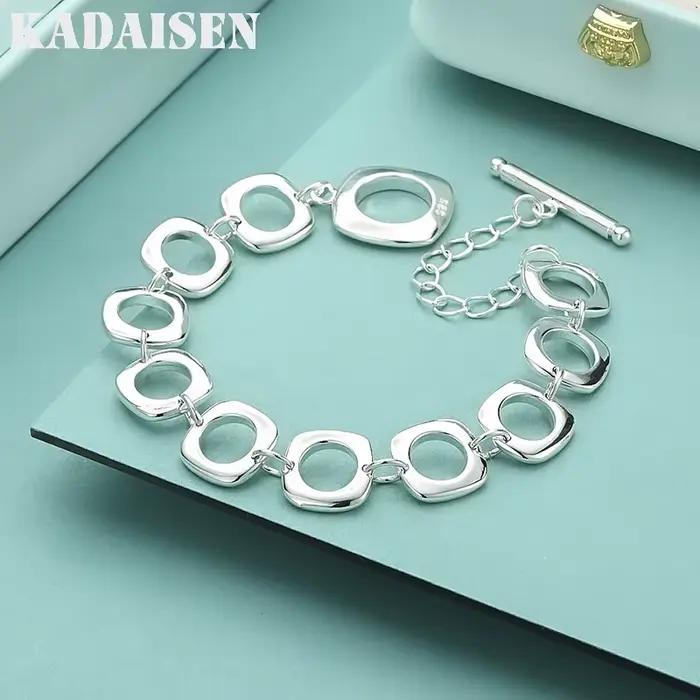 Bracelets en argent sterling 925 de conception élégante pour femmes et hommes, bijoux de haute quali
