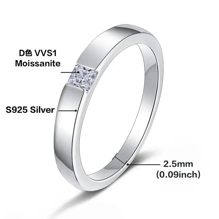 Bague de Couple en or blanc 18 carats pour hommes et femmes, bijoux de créateur, couleur VVS1 D, dia