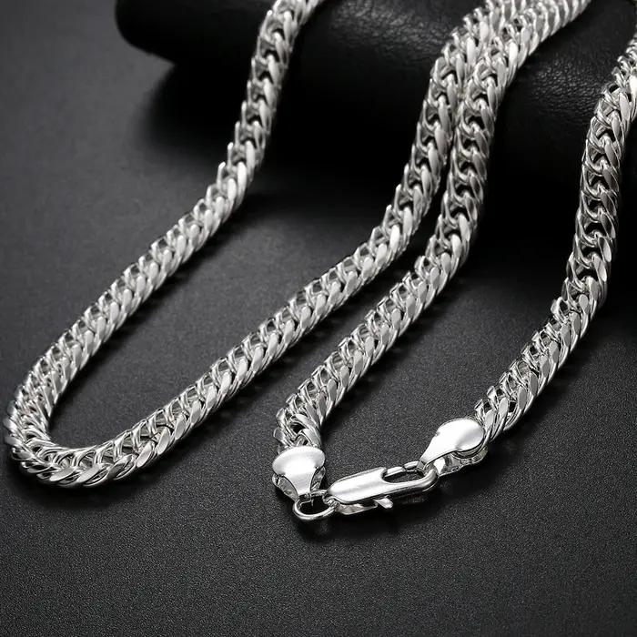 Collier en argent plaqué or rose avec pendentif géométrique classique pour homme et femme soirée événement spécial cadeau