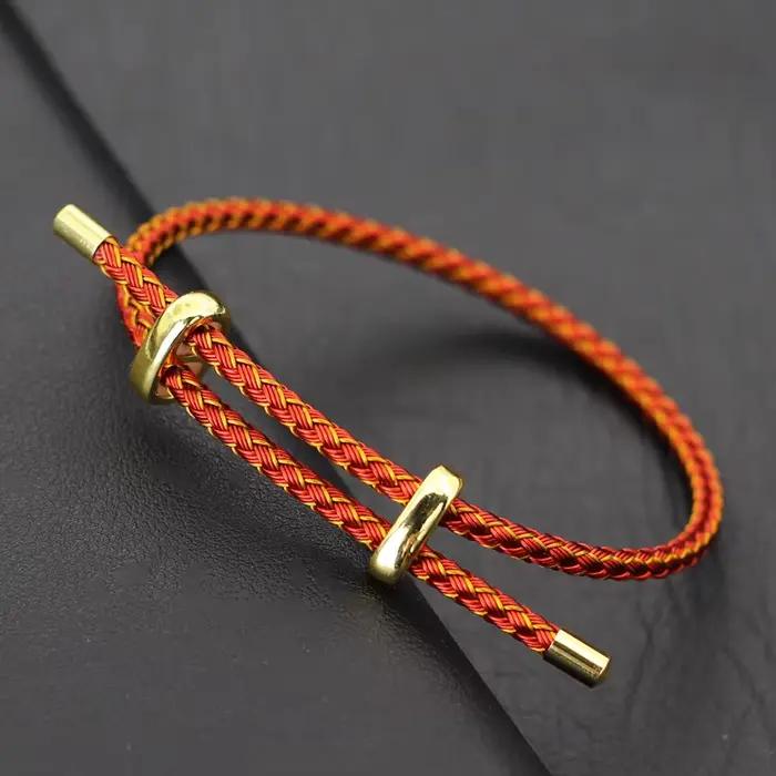 Bracelet à breloques en fil d'acier inoxydable Simple et réglable, unisexe, nœud coulissant, bonne c