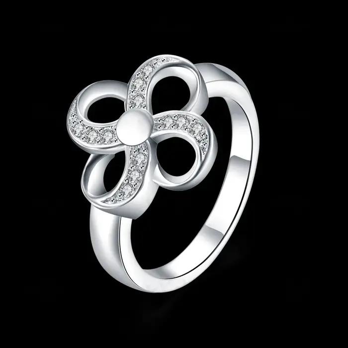Bague trèfle à quatre feuilles en argent Sterling 925 pour femmes