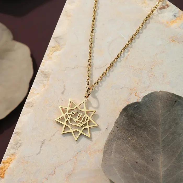 Kinitial – collier étoile de bahaisme Bahai à neuf points