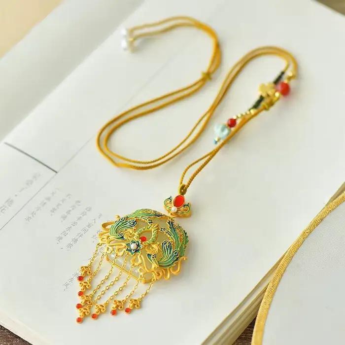 Collier à pampilles Phoenix Tourmaline rouge du Sud