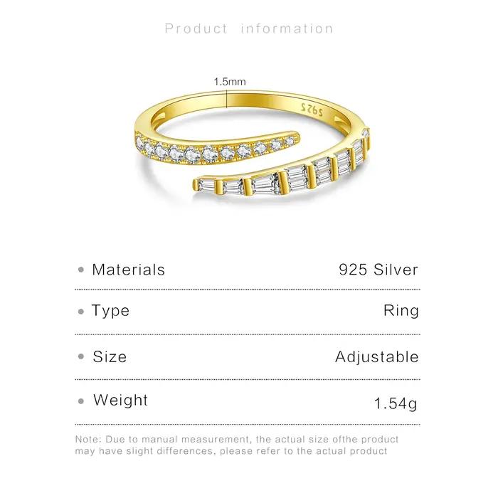 Bague en argent sterling 925 sertie de zirconium blanc élégante et classique pour femmes occasions spéciales
