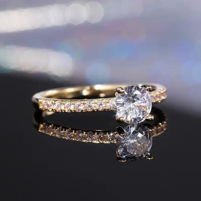 Bague de fiançailles de mariage en argent Sterling 925 pour femmes