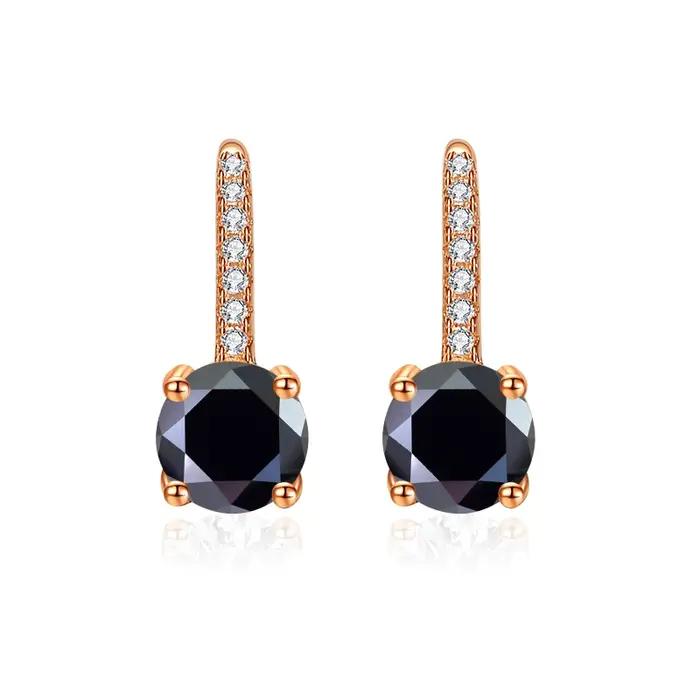 PomerceJelly-Boucles d'oreilles en diamant Moissanite pour femme, gouttes d'oreille en or rose, arge