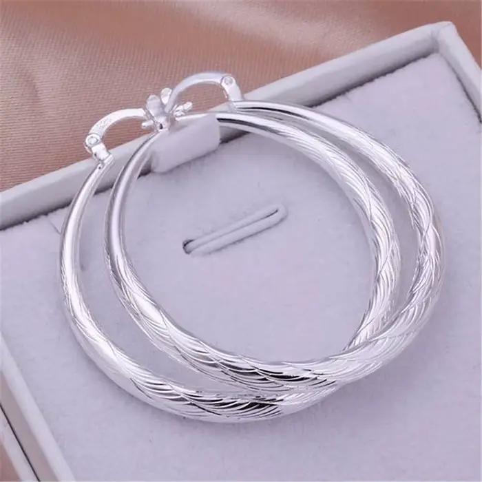 Boucles d'oreilles en argent plaqué pour femmes, bijoux rétro, crochet, meilleur cadeau pour fête de