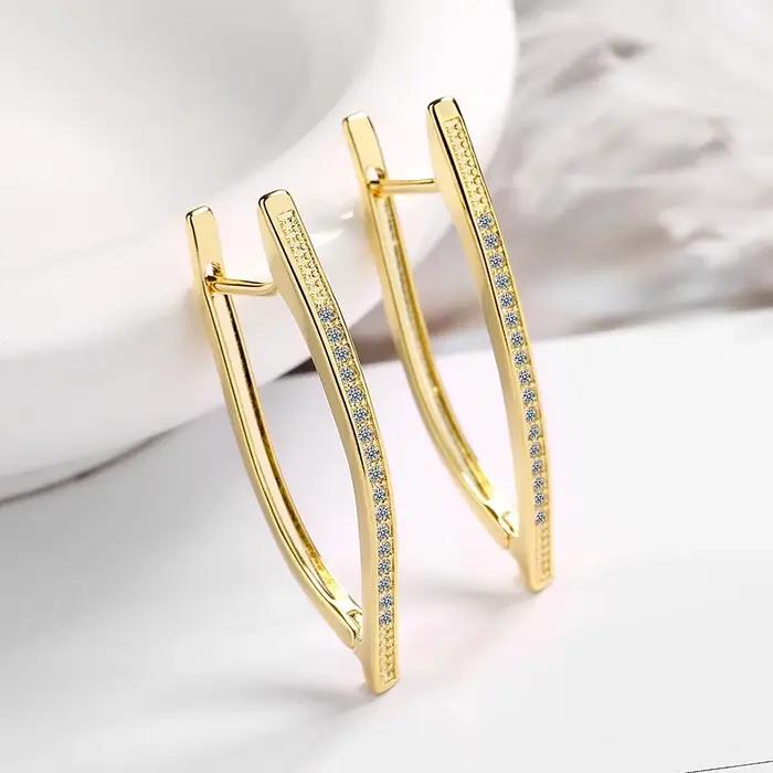 Boucles d'oreilles en argent Sterling 925 en forme de V