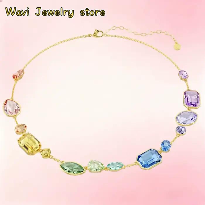 Meilleures ventes : boucles d'oreilles, colliers, ensemble de bijoux exquis, boucles d'oreilles et bracelet en cristal coloré et brillant, accessoires, cadeau romantique
