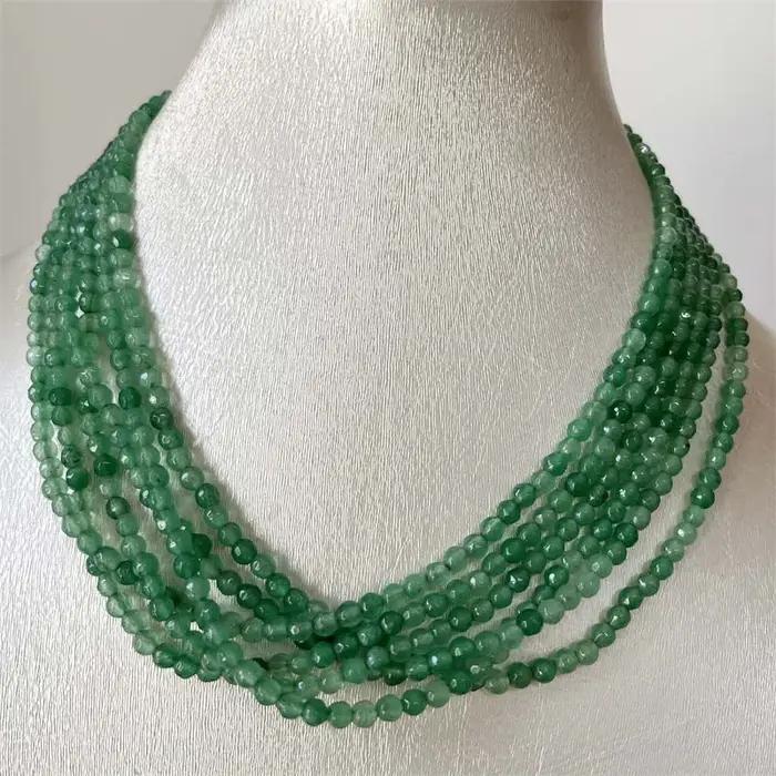 Collier émeraude verte brésilienne à facettes