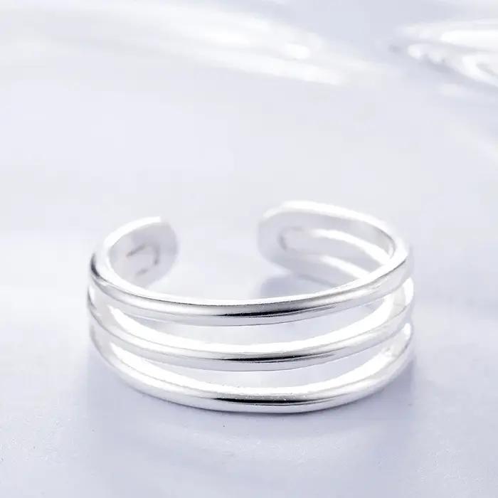 Nouvelle mode Version coréenne du Simple populaire 925 bijoux en argent Sterling ouverture réglable à trois niveaux anneaux créatifs R182