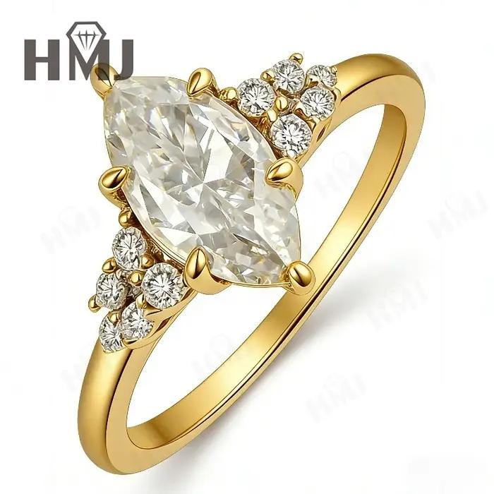 Bague Marquise 1, 5 carat en Moissanite