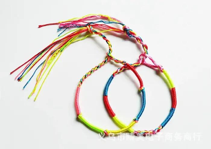 12 X Bracelets d'amitié en fil de coton tissé à la main
