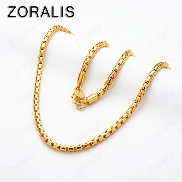 Collier en or 18 carats chaîne boîte homme femme bijou mode cadeau d'anniversaire elegance occassions speciales