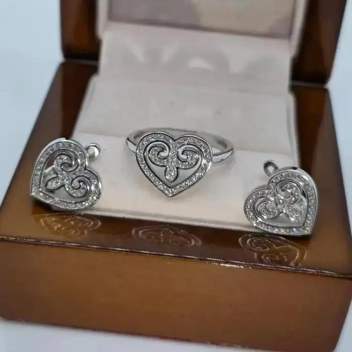 Boucles d'oreilles pendantes et bague en corne de mouton style vintage Khazak pour femme