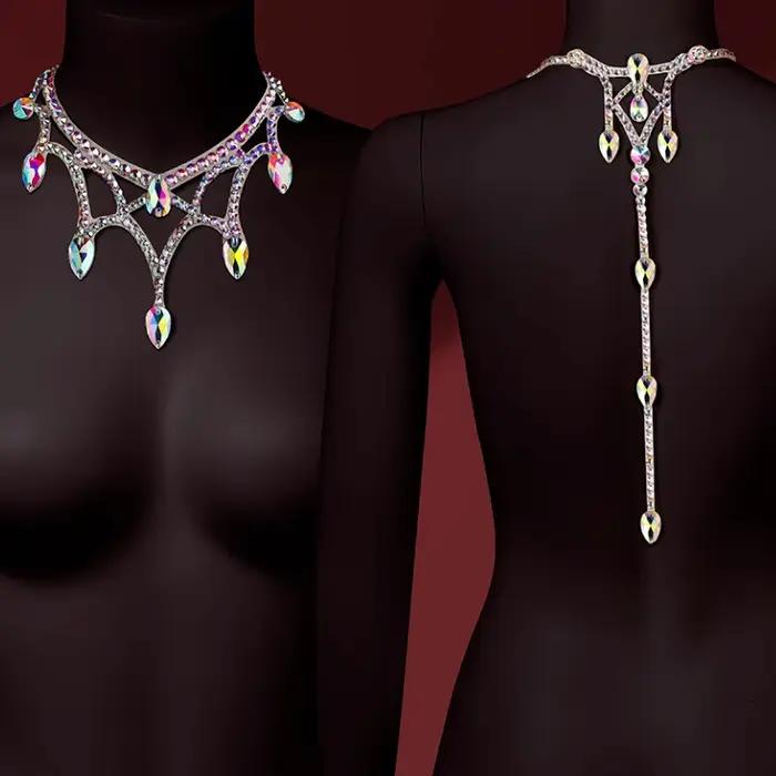 Collier de danse orientale haut de gamme en diamant pour femmes occasions spéciales danse professionnelle gitane magique et élégante