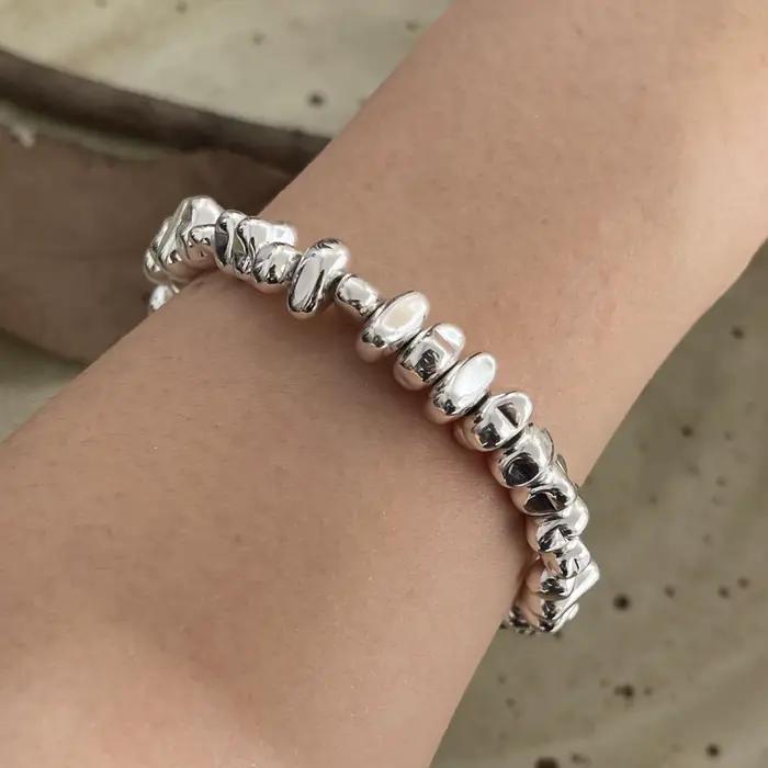 Bracelet rétro en argent sterling 925 perles en pierre faites à la main pour femmes et hommes occasions spéciales vintage