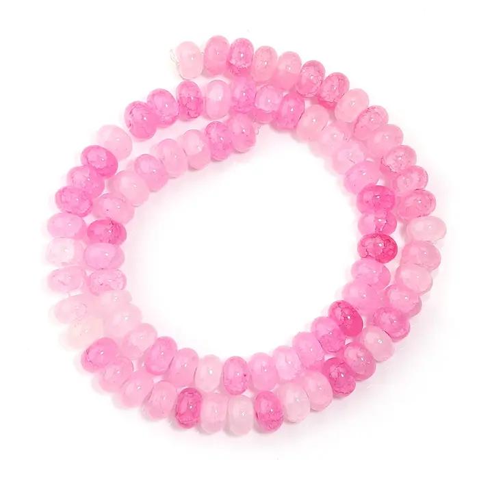1 chaîne 5x8mm perles de verre boulier coloré plat rond