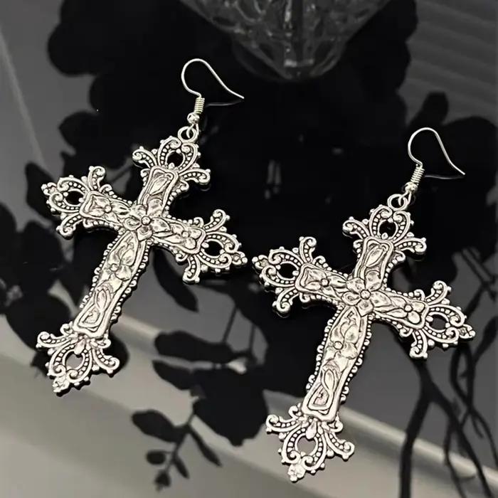 Boucles d'oreilles croisées gothiques baroques vintage pour femmes style punk accessoire gothique Y2K grunge occasions spéciales