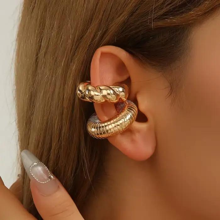 Boucles d'oreilles manchette non-percées en forme de C pour femmes styles hyperboliques occasions spéciales soirée mariage cadeau fantaisie