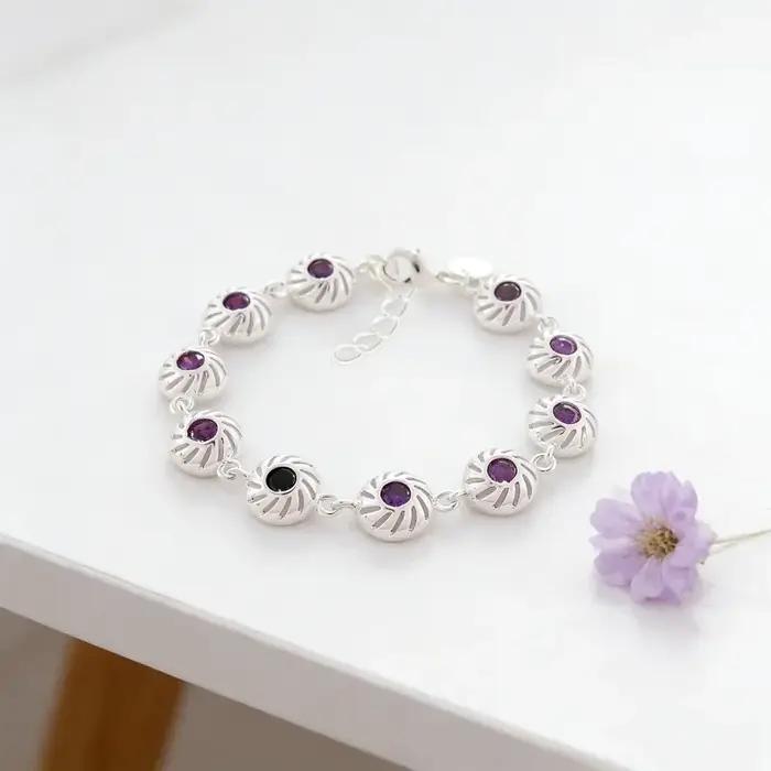 Bracelet en argent Sterling 925 serti de CZ transparent romantique et classique pour femmes occasions spéciales mariage engagement anniversaire
