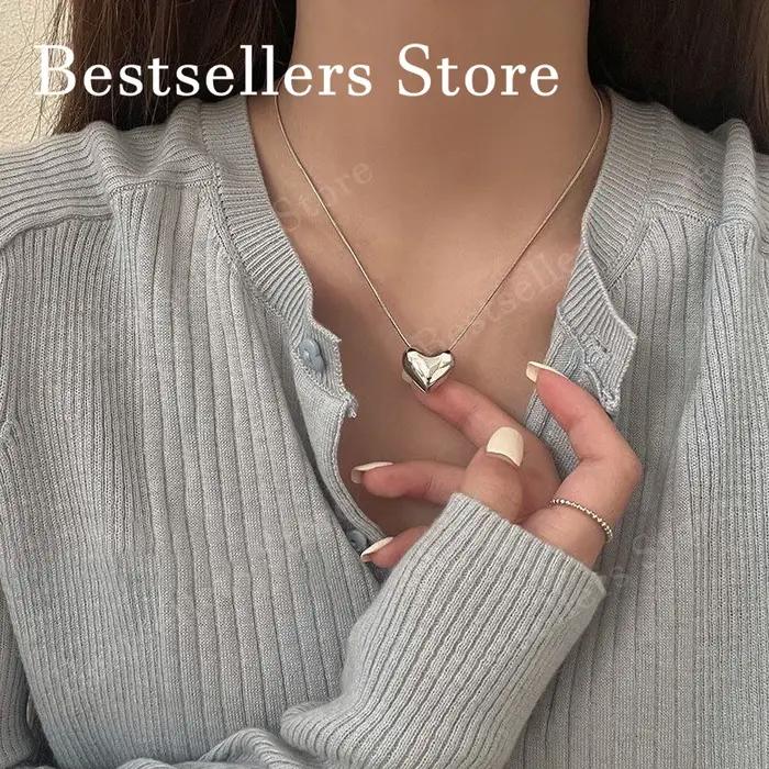 Collier Cœur en Argent Sterling 925 / Plaqué Or – Bijoux de Mode pour Femmes
