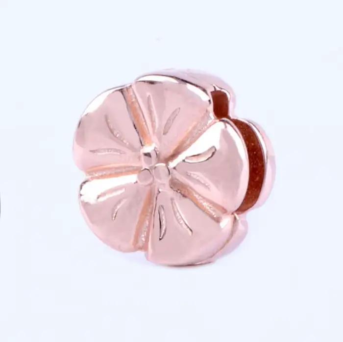 Argent 925 pavé réflexions fermoir étincelant Bracelet ajustement Clip breloques bijoux à bricoler soi-même cadeau coeur forme ronde trèfle à quatre feuilles charme