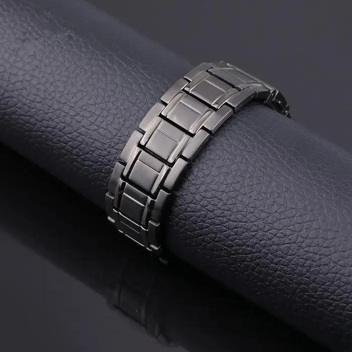 ARADOO 3500 Gauss néodyme magnétique titane acier Bracelet pour hommes avec fermoir déployant conception