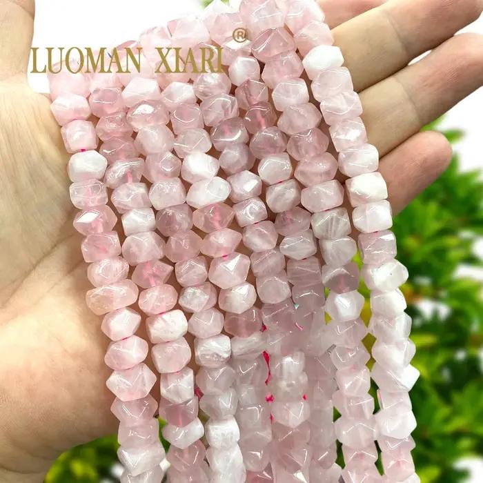 Rondelles de Quartz Rose Naturel Brut pour Création de Bijoux DIY Bracelets Colliers Accessoires Femme Occasions Spéciales