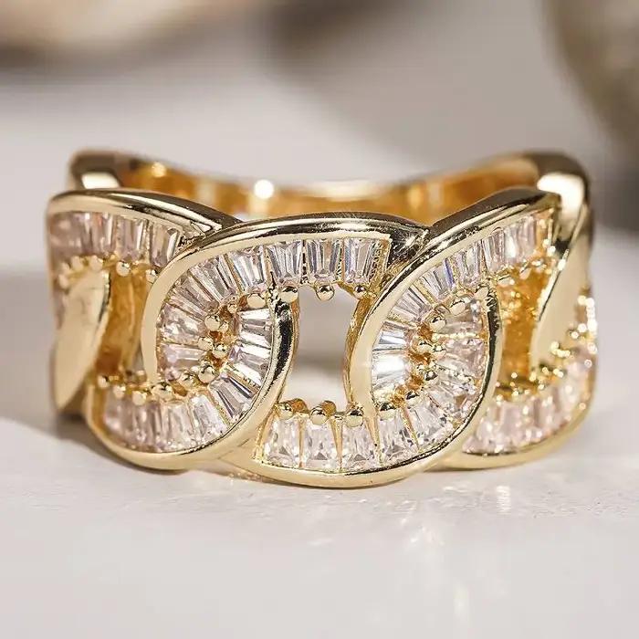 Huitan – bague Design chaîne pour femmes