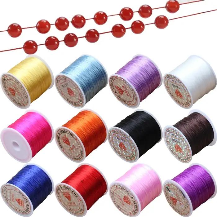 60M 0.5-1.2mm solide élastique cristal perles cordon Bracelet collier fil extensible chaîne pour la fabrication de bijoux bricolage ligne Flexible