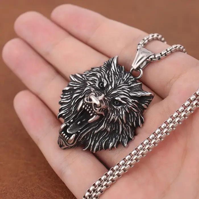 Collier loup Viking nordique à la mode pour hommes